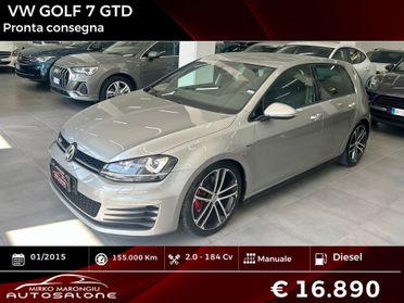 VW GOLF 7 GTD 2.0 TDI 184cv FINANZIABILE