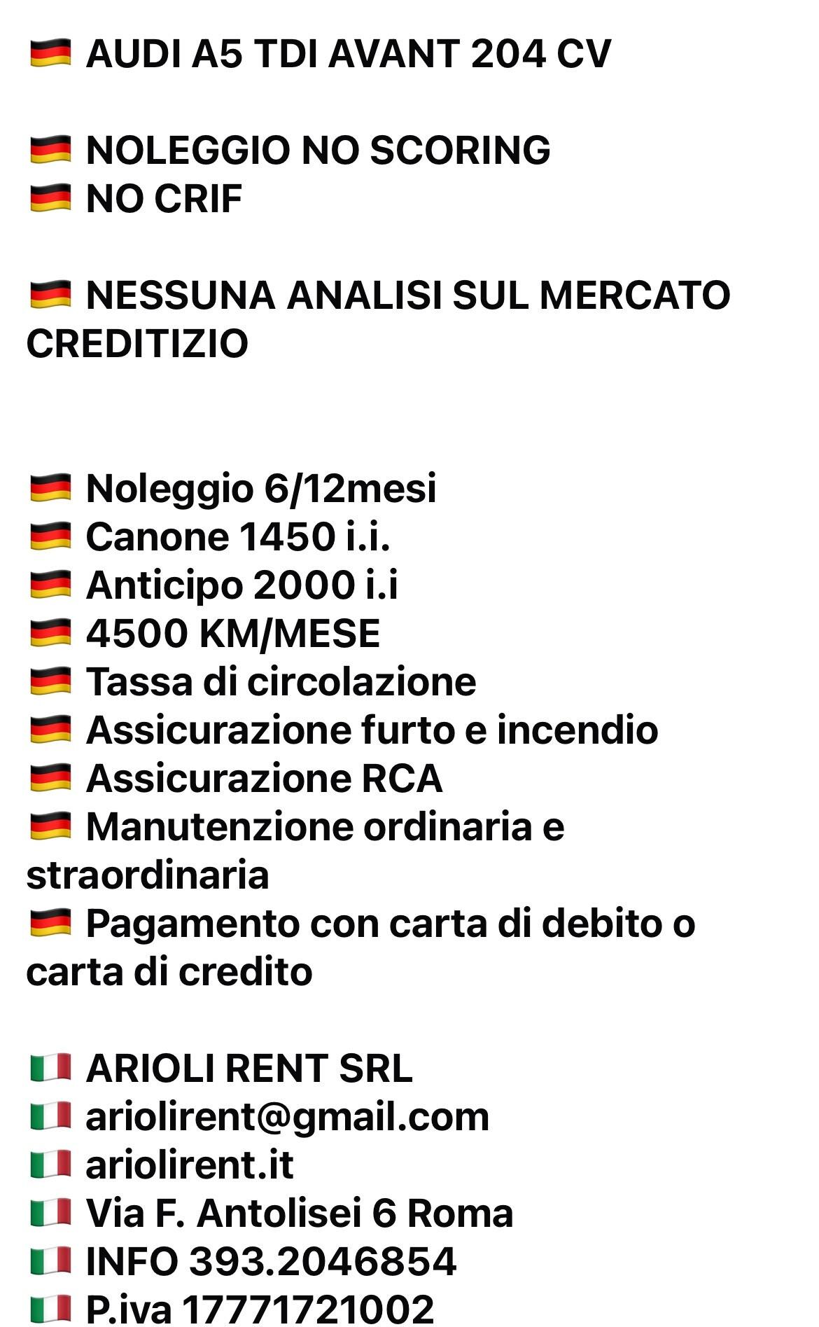 Audi A5 Avant TDI 150 kW S tronic mHEV Business AUTO A NOLEGGIO