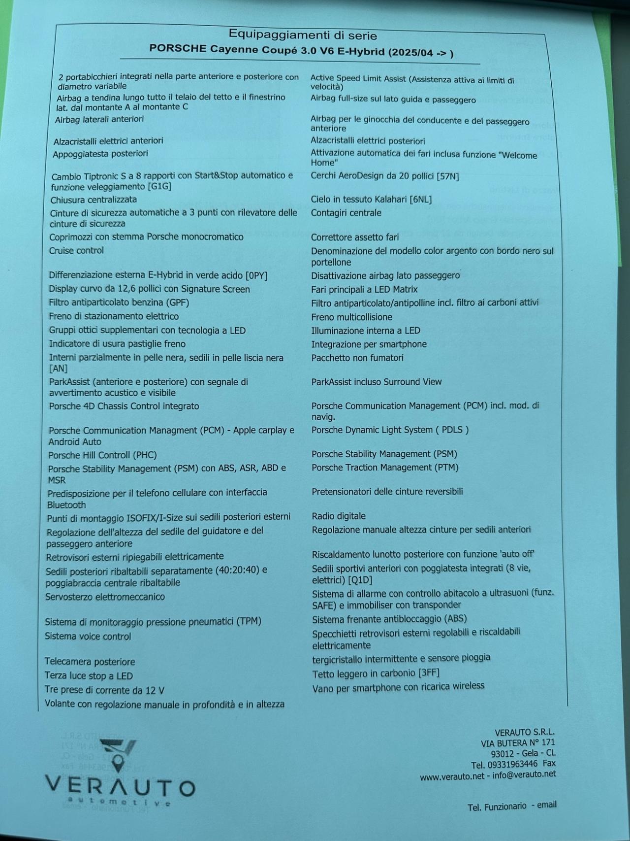 Porsche Cayenne Coupe e-hybrid possibilità noleggio no scoring