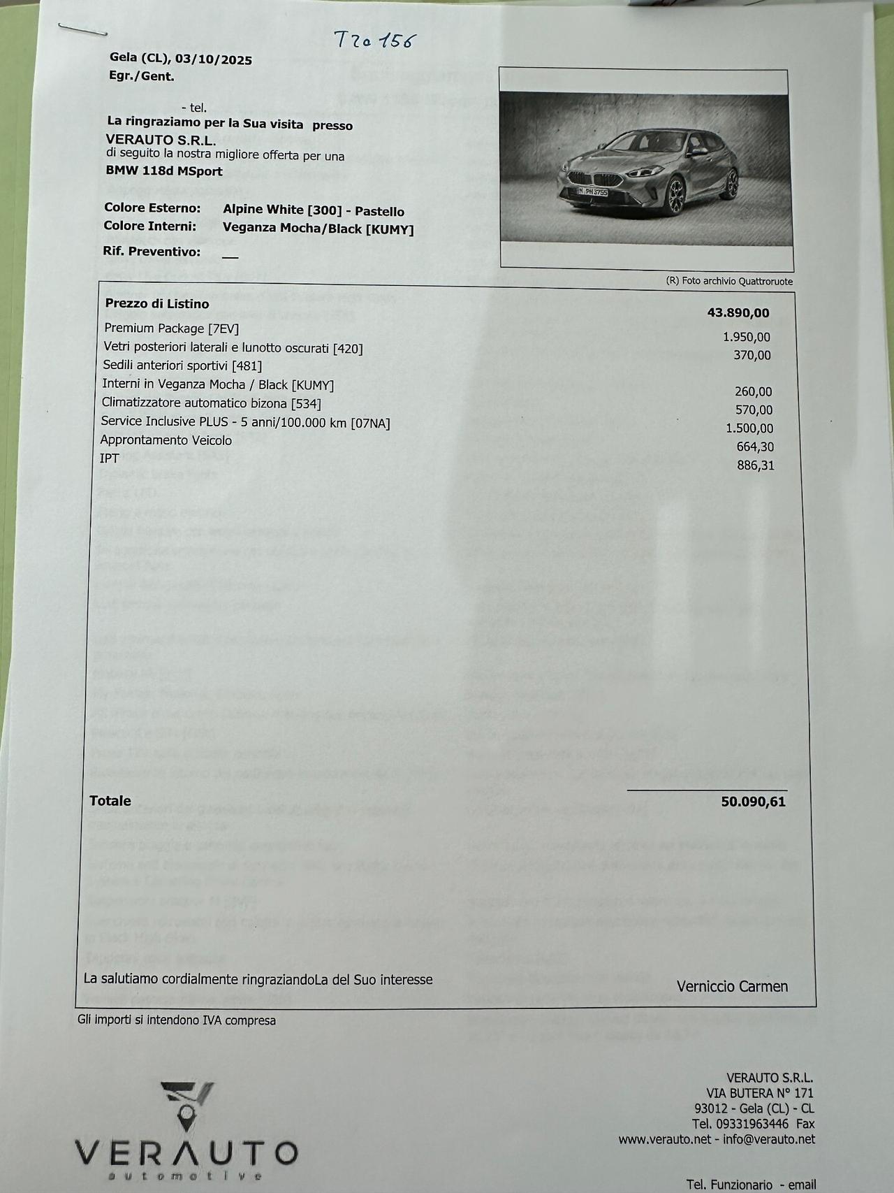 BMW 118 d MSport auto offerta T-Stock prezzo imperdibile