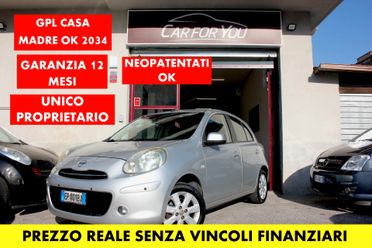Nissan Micra *PREZZO REALE* 1.2 80 CV UNIPRO GPL CASA MADRE VALIDO FINO AL 2034 GARANZIA 12 MESI NEOPAT OK