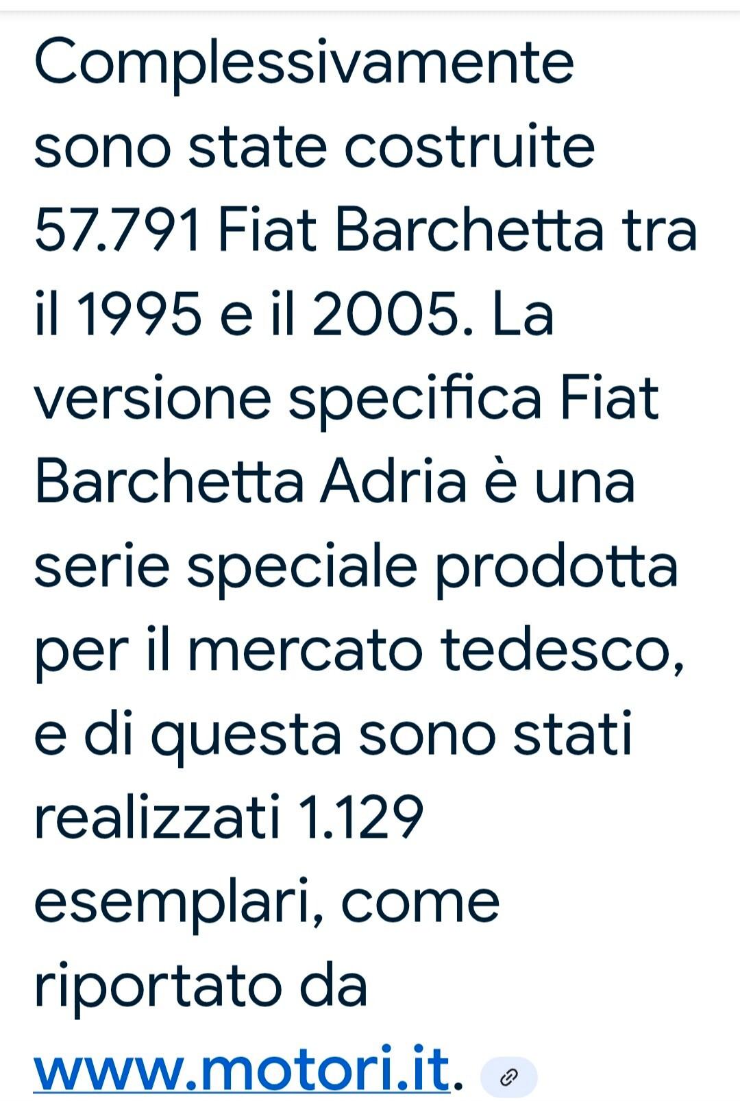 Fiat Barchetta ADRIA VERZIONE LIMITED EDITION SOLO 1129 COME NUOVA