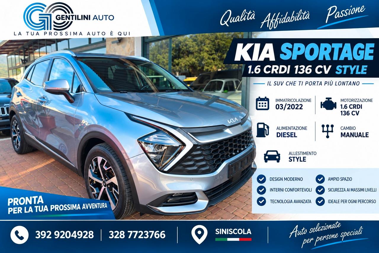 Kia Sportage 1.6 CRDI 136 CV 2WD Mild Hybrid Style