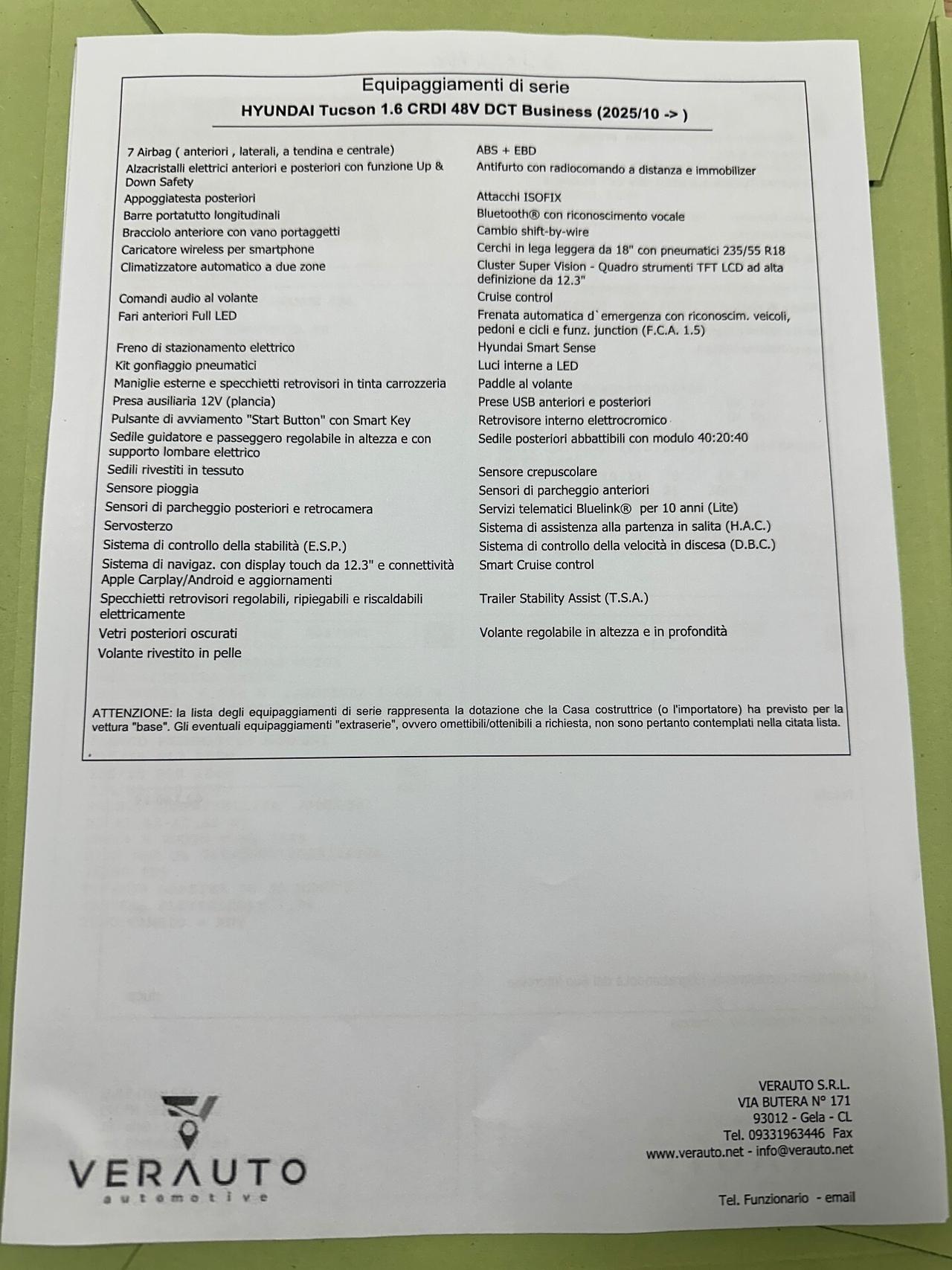 Hyundai Tucson 1.6 CRDI 48V DCT Business Super Offerta T-Stock