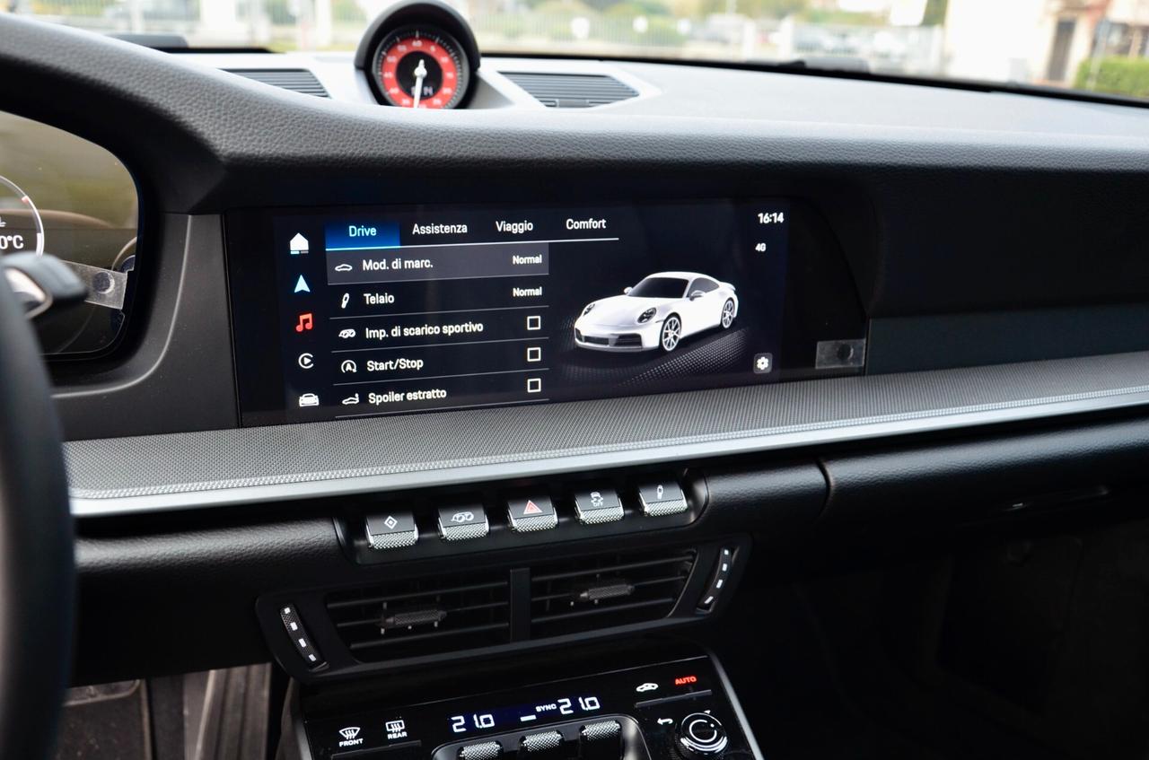 PORSCHE 911 992.2 COUPE 3.0 CARRERA 394cv PDK, GARANZIA UFF PORSCHE, UFF ITALIANA, UNICOPROPRIETARIO, PERFETTE CONDIZIONI, SCARICO, MATRIX, SOSPENSIONI ADATTIVE, SPORT CHRONO, 20"/21", PERMUTE