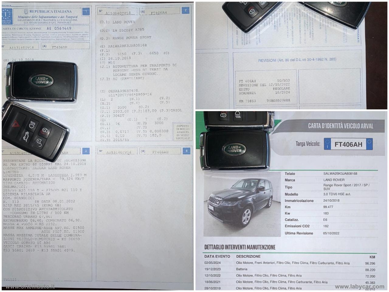 LAND ROVER Range Rover Sport 3.0 TDV6 HSE 7 POSTI