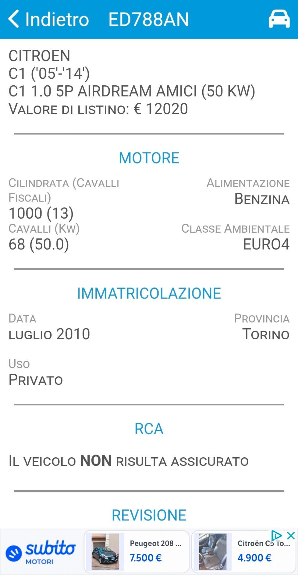 Citroen C1 1.0 3 porte airdream CMP-5 Amici