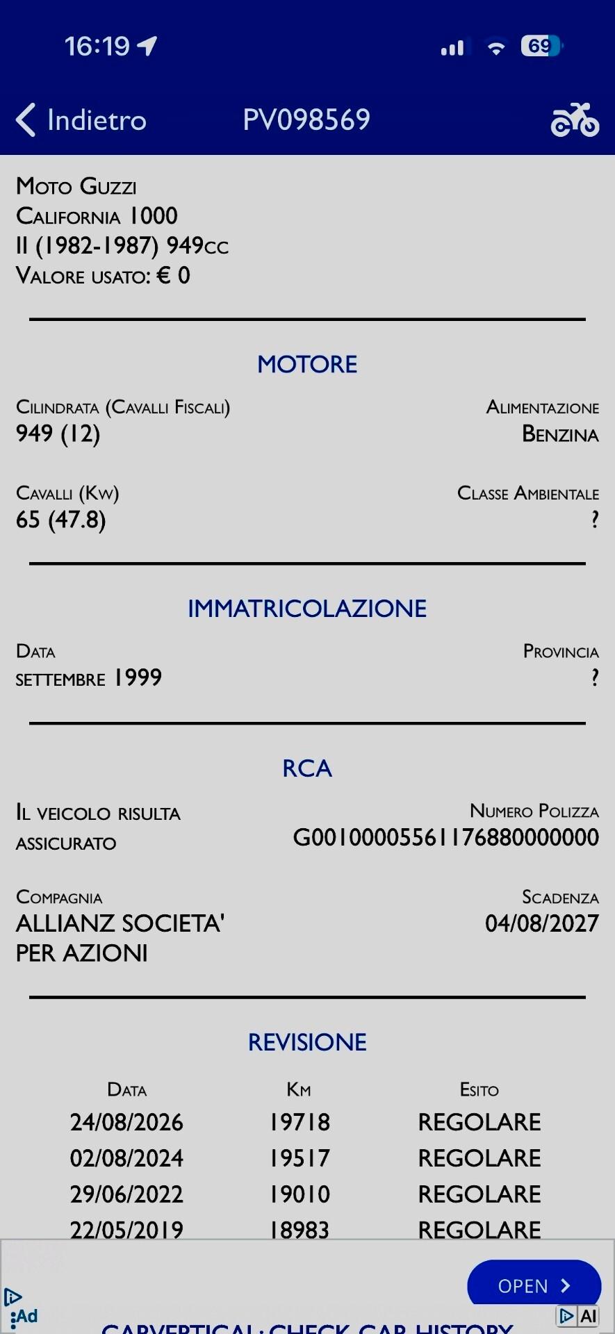 Moto Guzzi California 1000 II , anno 1983 revisionata