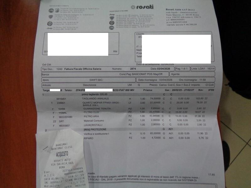 Fiat 600 Hybrid 100 CV DCT soli 11.000 KM
