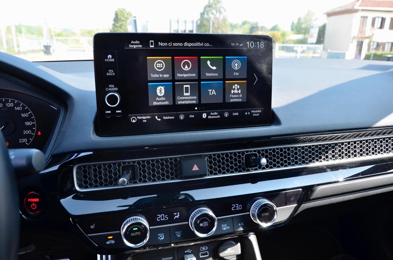 HONDA CIVIC 2.0 HEV SPORT 184cv ECVT, UNICOPROPRIETARIO, UFF ITALIANA, SERVICE HONDA, EURO 6D, FARI LED, RETROCAMERA, PERMUTE