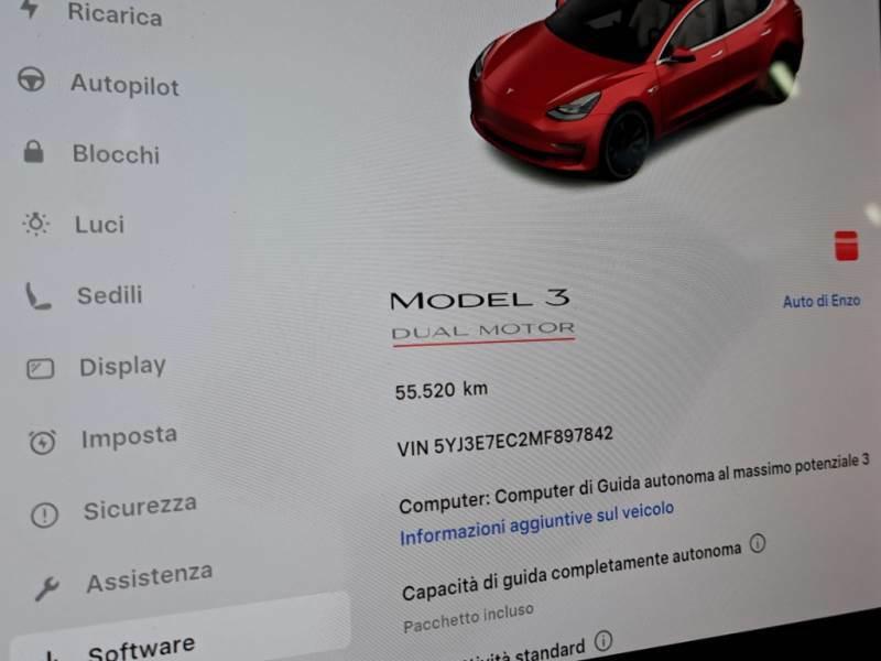 TESLA MODEL 3 75 KWH PERFORMANCE DUAL MOTOR 4WD 4 PORTE BERLINA