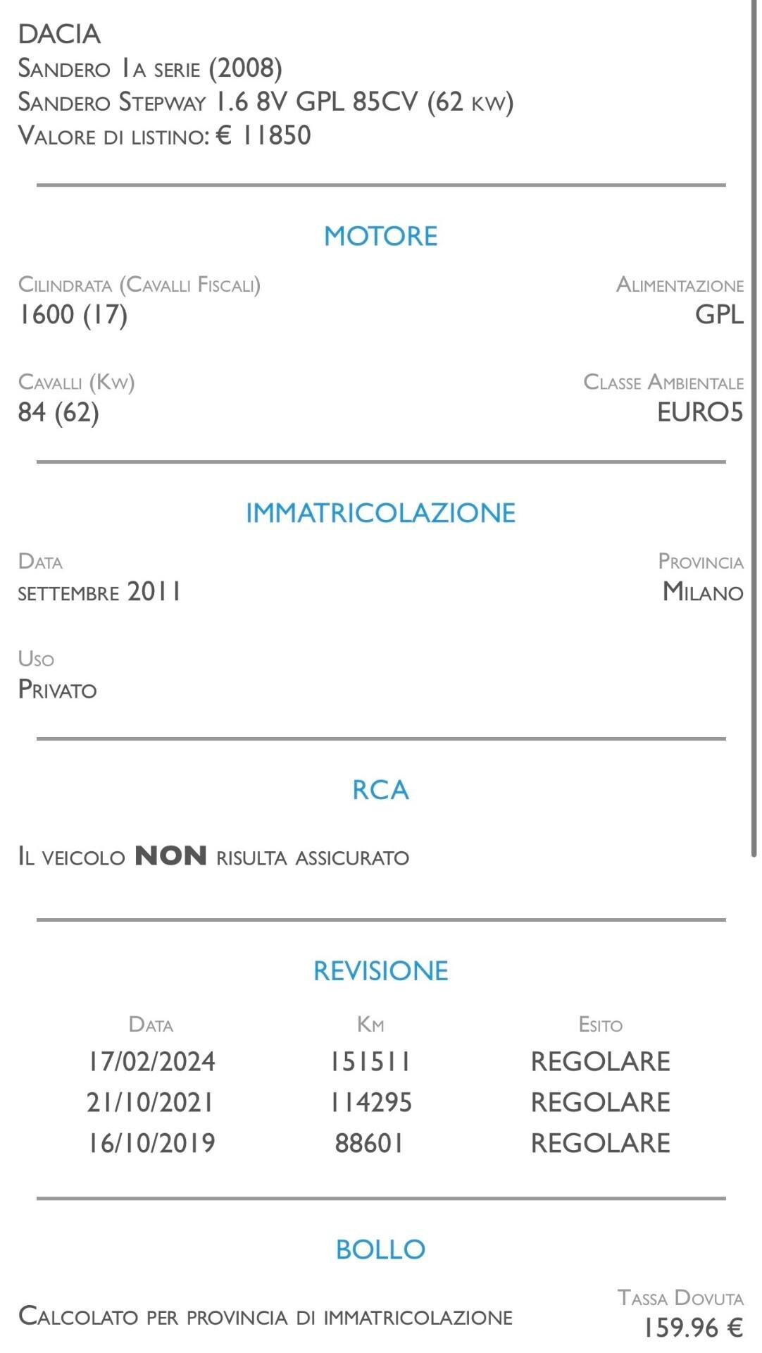 Dacia Sandero Stepway 1.6 8V GPL 85CV - UNICO PROPRIETARIO