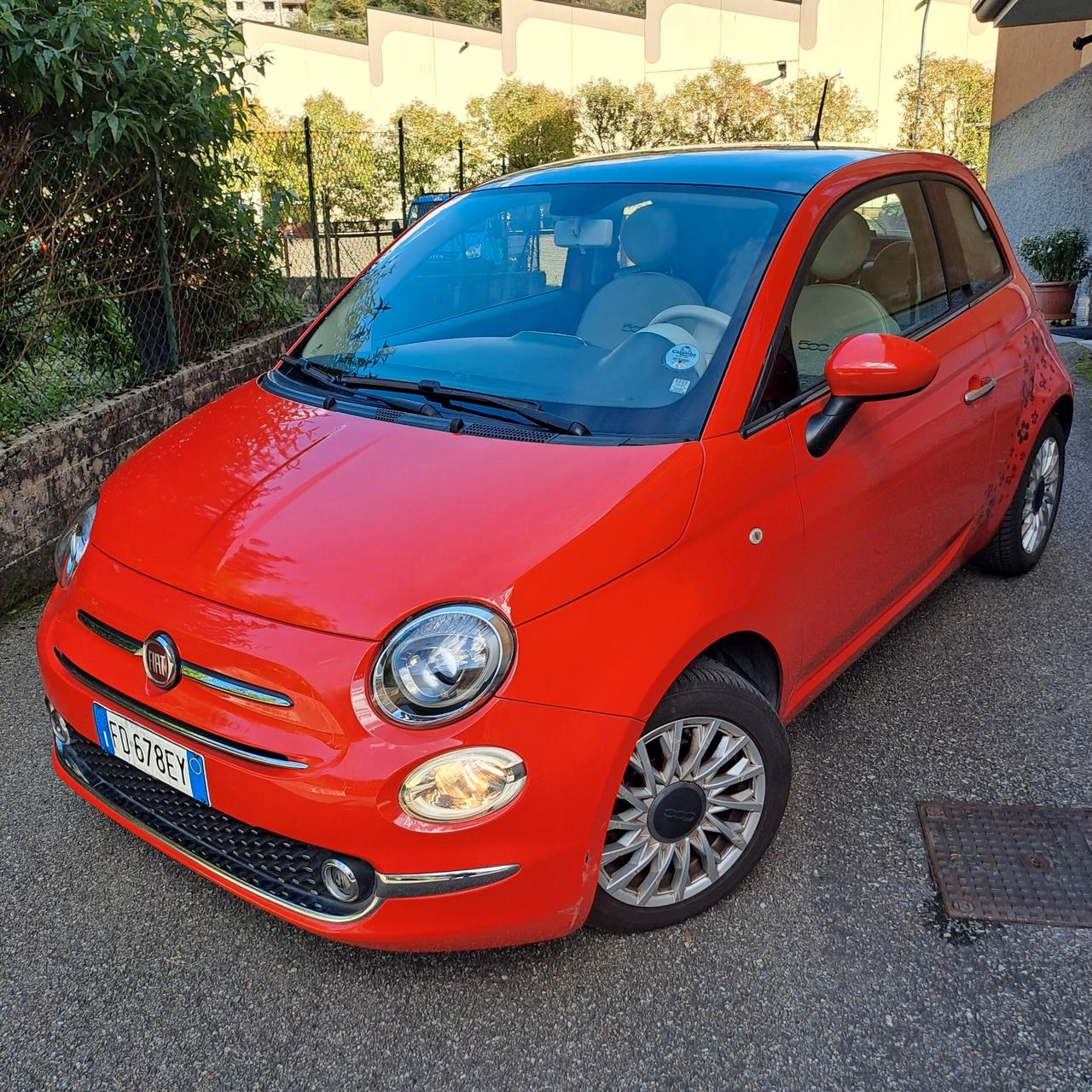 Fiat 500 color CORALLO - Tetto panoramico