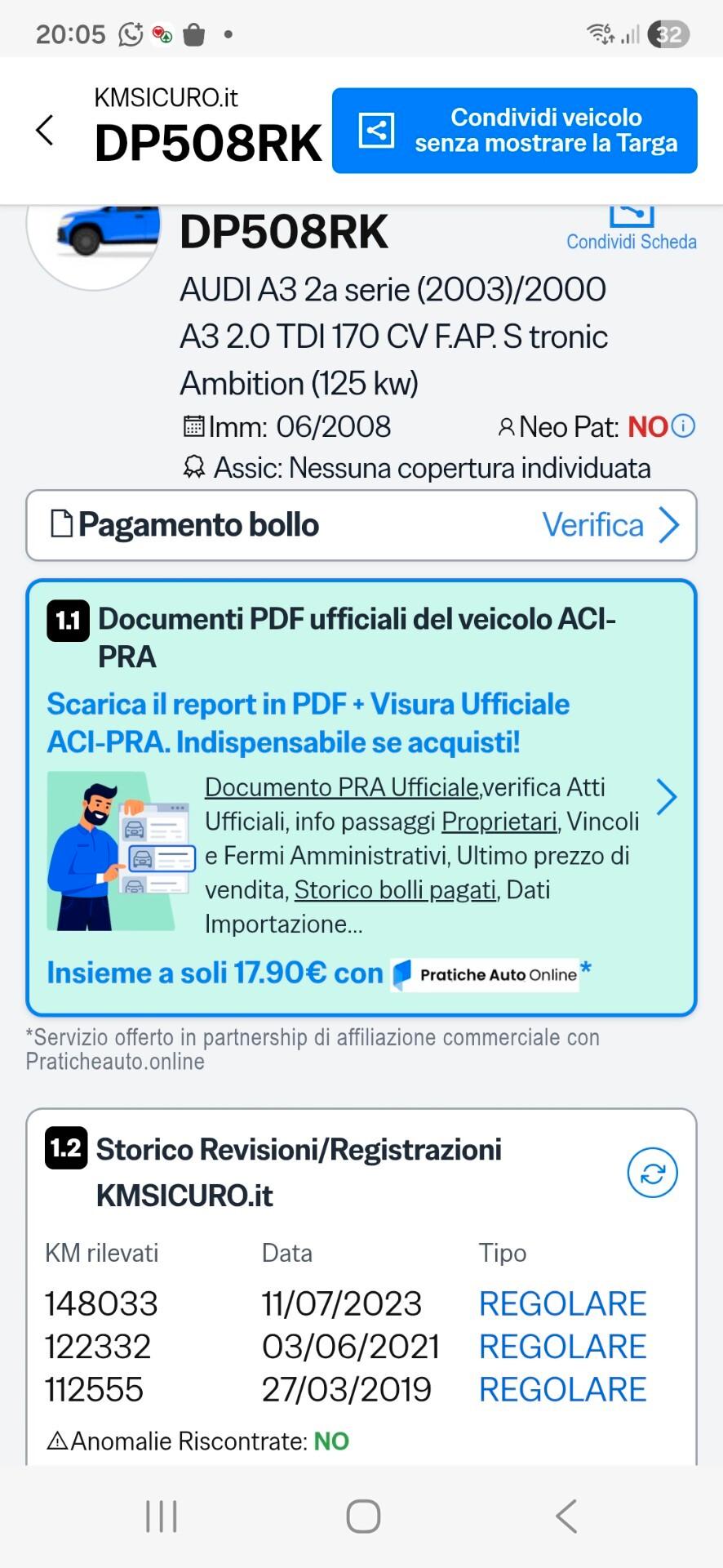 Audi A3 2.0 TDI 170 CV S tronic