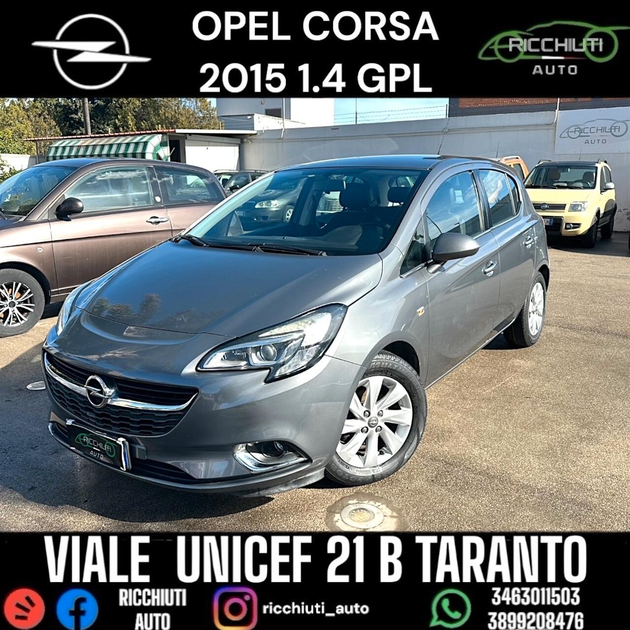 OPEL CORSA 1.4 GPL 2015 OK NEOPATENTATI