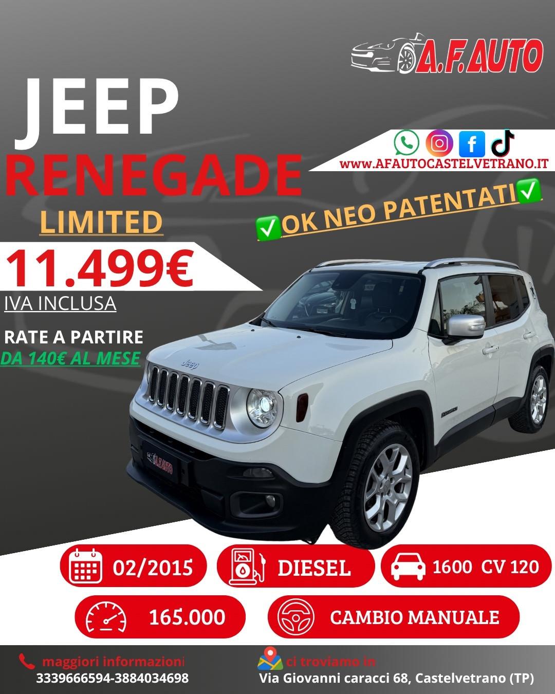 Jeep Renegade 1.6 Mjt 120 CV Limited
