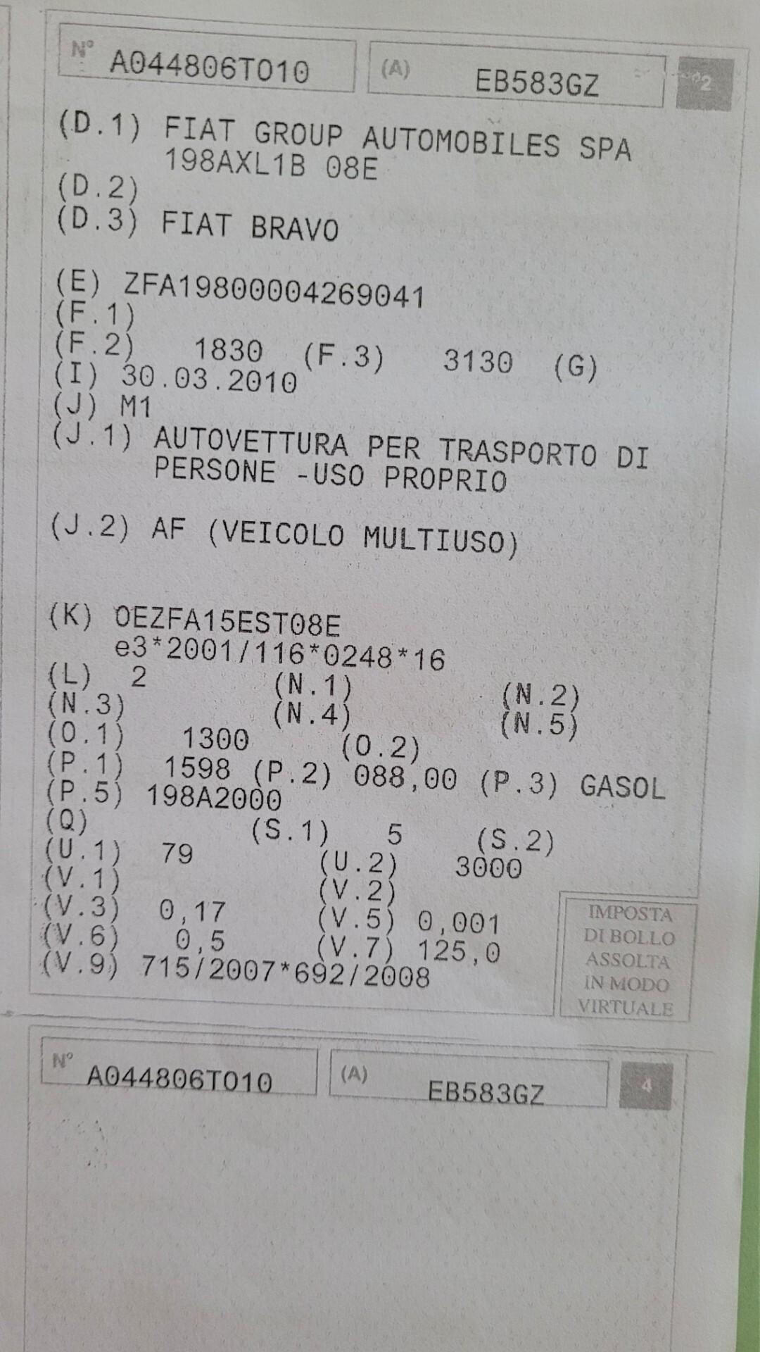 Fiat Bravo 1.6 MJT 120 CV DPF Dynamic