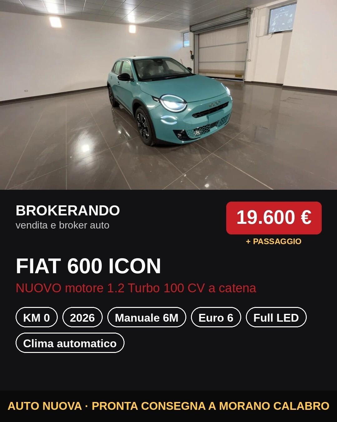 Fiat 600 Hybrid 110 CV DCT MHEV Icon Nuovo motore a catena 101Cv