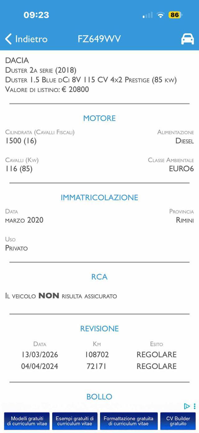 DACIA Duster 1.5 Blue dCi 8V 115 CV 4x2 techroad