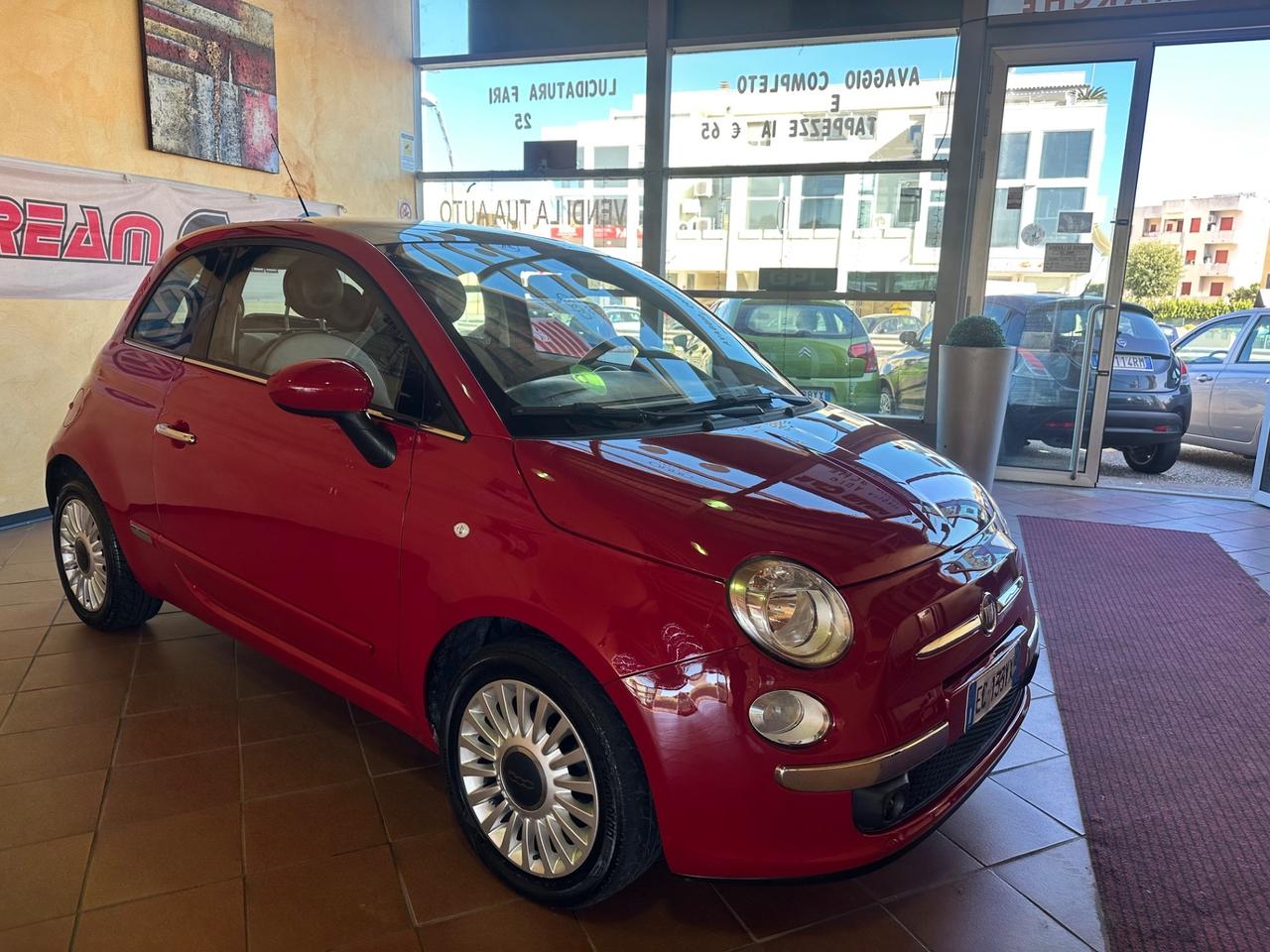 Fiat 500 1.2 Lounge tetto panoramico rossa 93.000km
