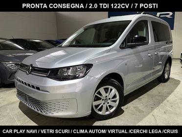 VOLKSWAGEN Caddy 2.0TDI 122CV Life 7 POSTI/CarPLAY/PARK/OK NEOPATEN