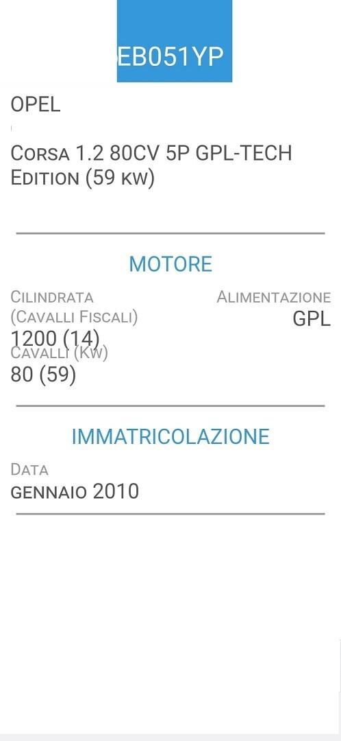 Opel Corsa 1.2 80CV 5 porte GPL-TECH Club