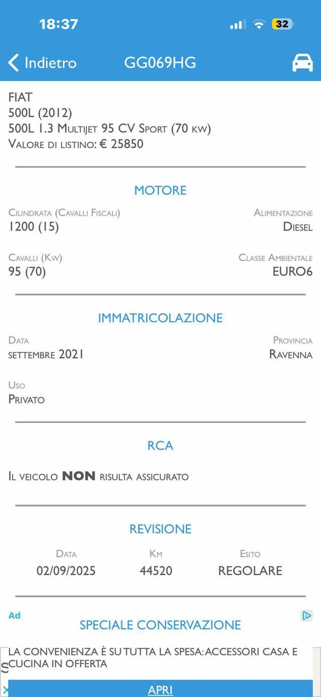FIAT 500L 1.3 Multijet 95 CV Cross