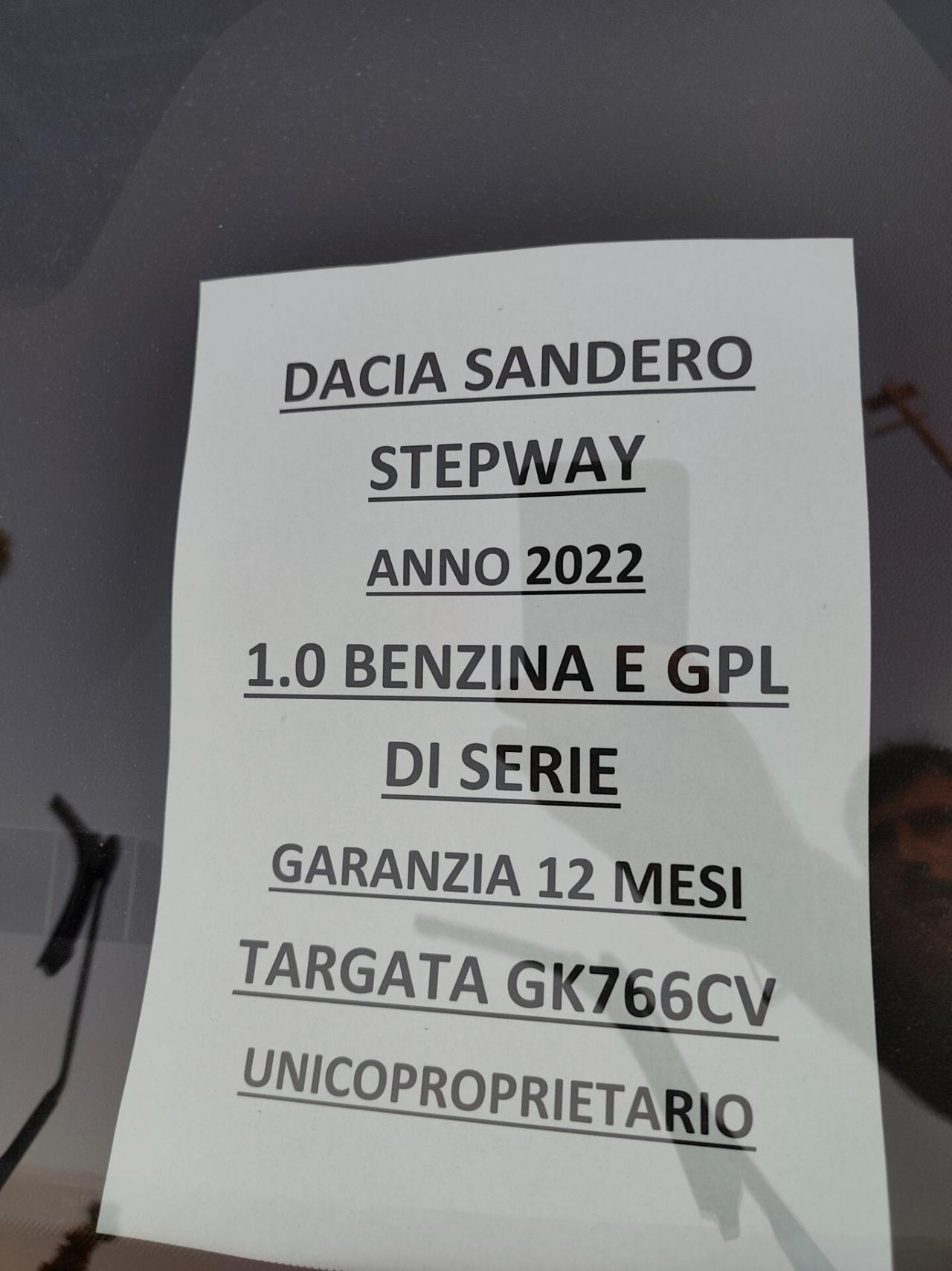 Dacia Sandero Stepway 1.0 TCE BENZINA E GPL DI SERIE