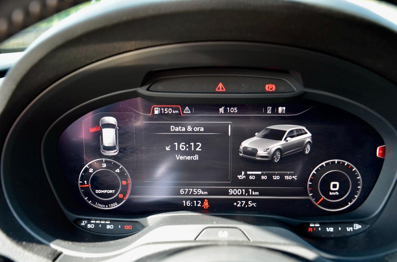 AUDI A3 SPB 35 2.0 TDI S-LINE INT-EXT 150cv, SERVICE UFF AUDI, EURO 6D, FARI LED, NAVI, 19", PERMUTE