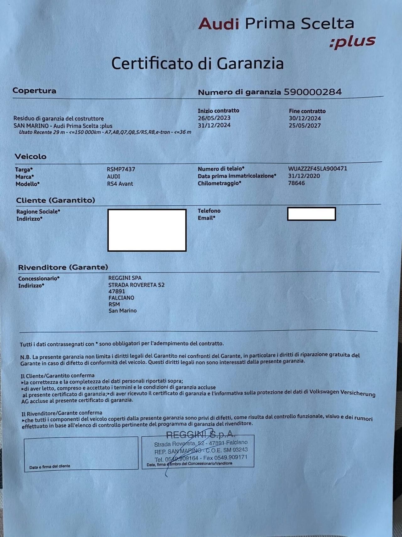 Audi RS4 AVANT/CARBOCERA/TETTO/GAR. AUDI/CARBONIO/STRAFULL
