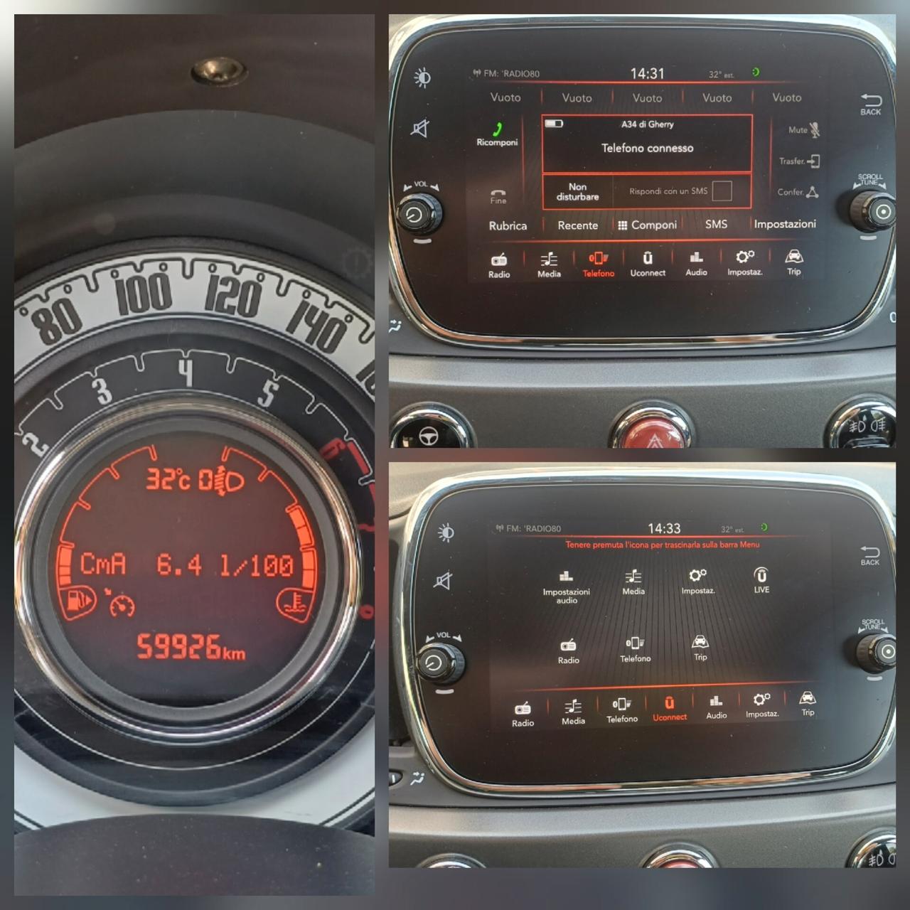 Fiat 500 1.2 S VERDE OPACA OK NEOPATENTATI