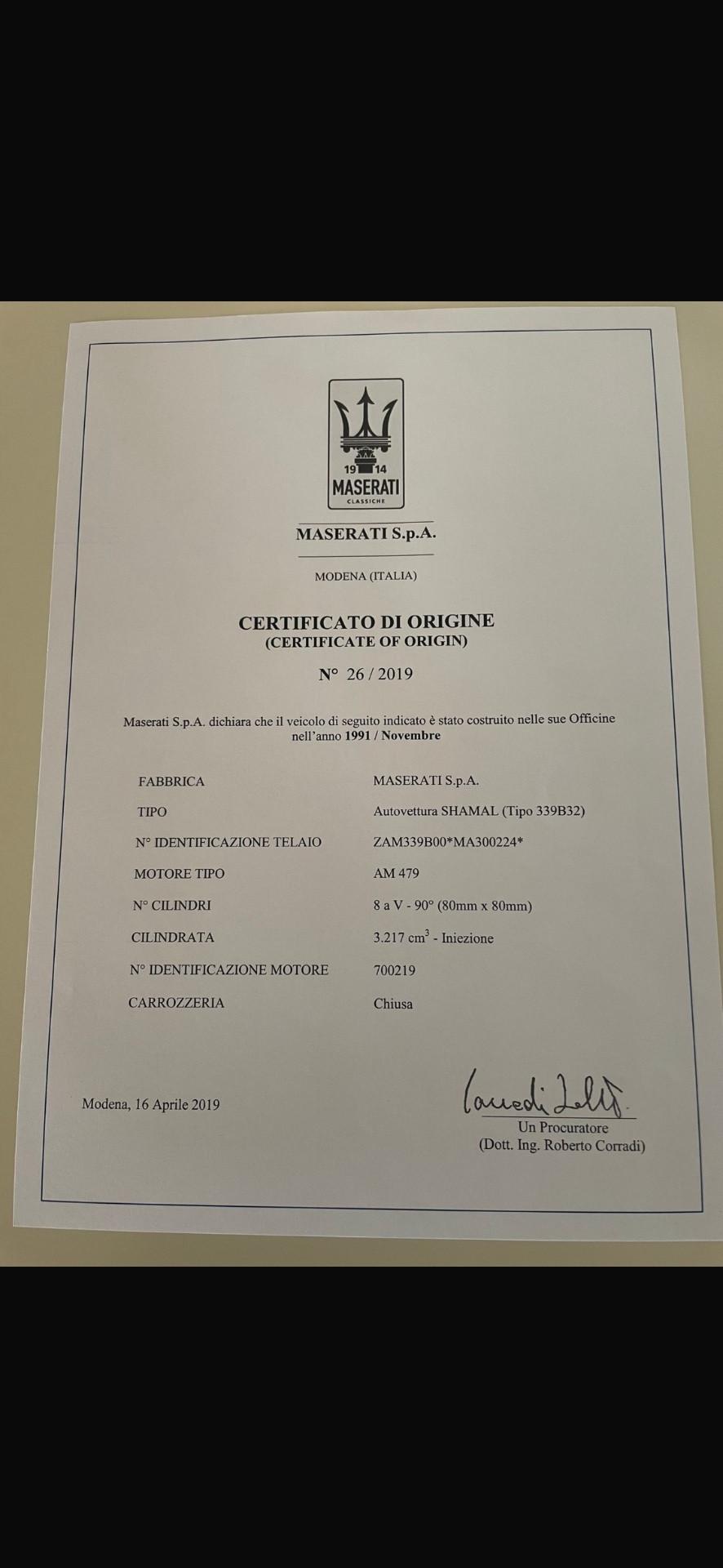 Maserati Shamal – Certificata Classiche