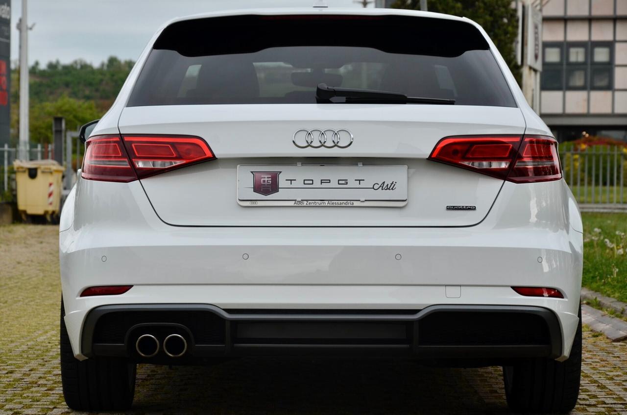 AUDI A3 SPORTBACK 2.0 TDI S-LINE INT EXT QUATTRO 150cv, UNICOPROP, UFF ITALIANA, EURO 6B, 18", NAVI, PERMUTE