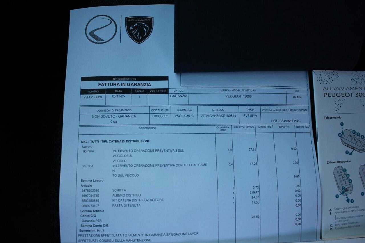 Peugeot 3008 *PREZZO VERO* 1.5 hdi 130 CV CATENA MAGGIORATA DA 8 MM E DISTRIBUZIONE FATTI IN PEUGEOT CARTIFICATE