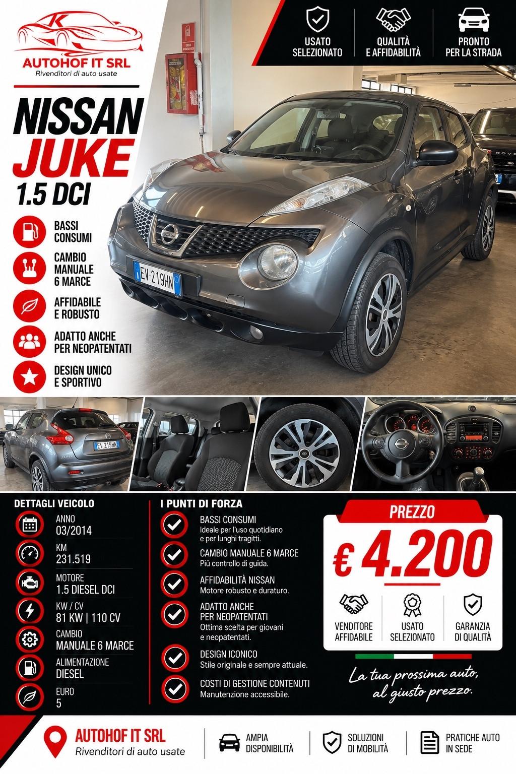 Nissan Juke 1.5 dCi |OK NEOPATENTATI|