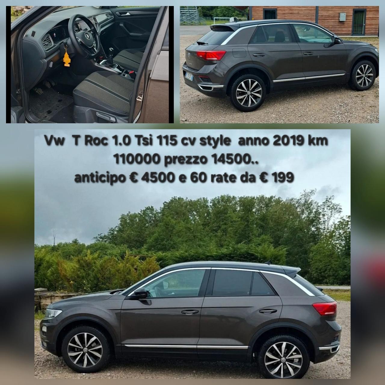 Volkswagen T-Roc 1.0 TSI 115 CV Style +teck pack TUA a € 199 mese