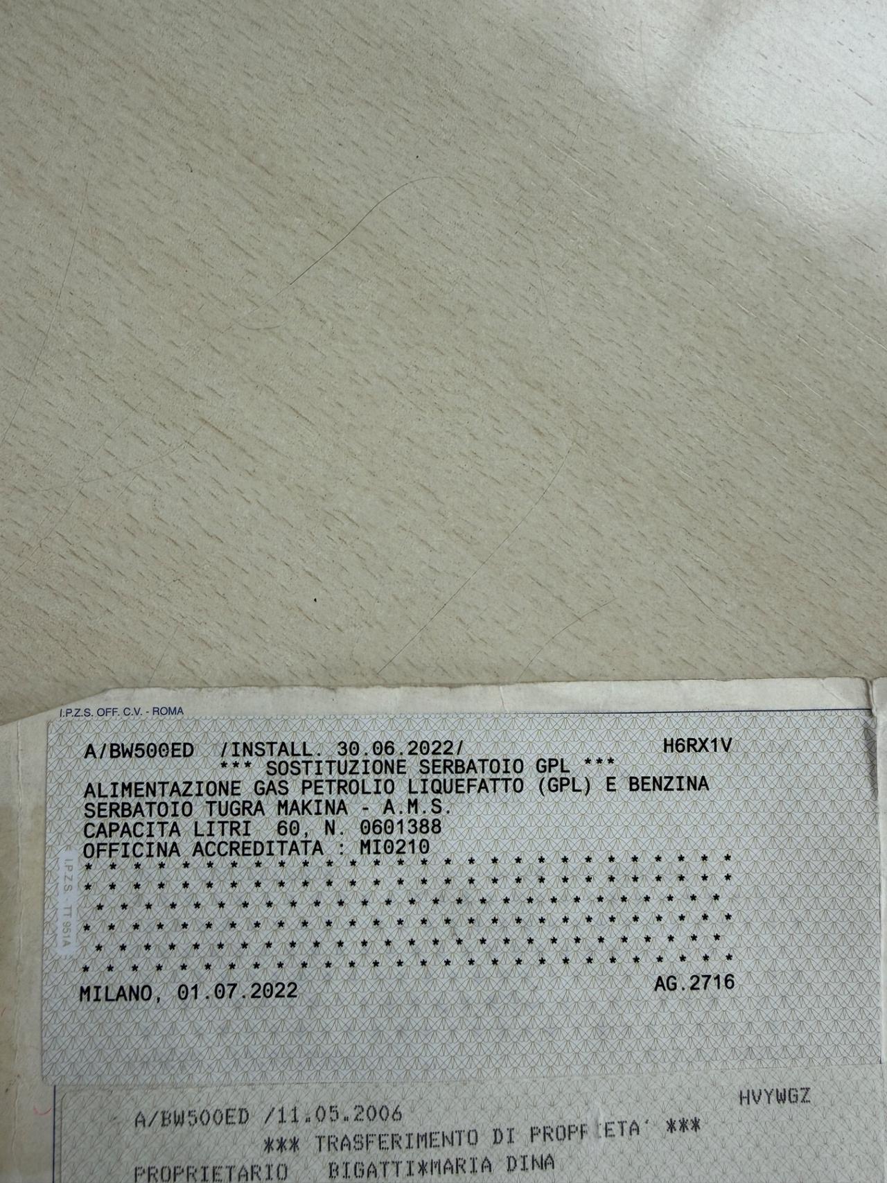 TOYOTA RAV4 2.0 16V BENZ-GPL 2032 4X4 UNI PROP
