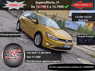 Volkswagen Golf 1.6 TDI 115cv 5p Unicoproprietario Business Virtual Cockpit...!!!