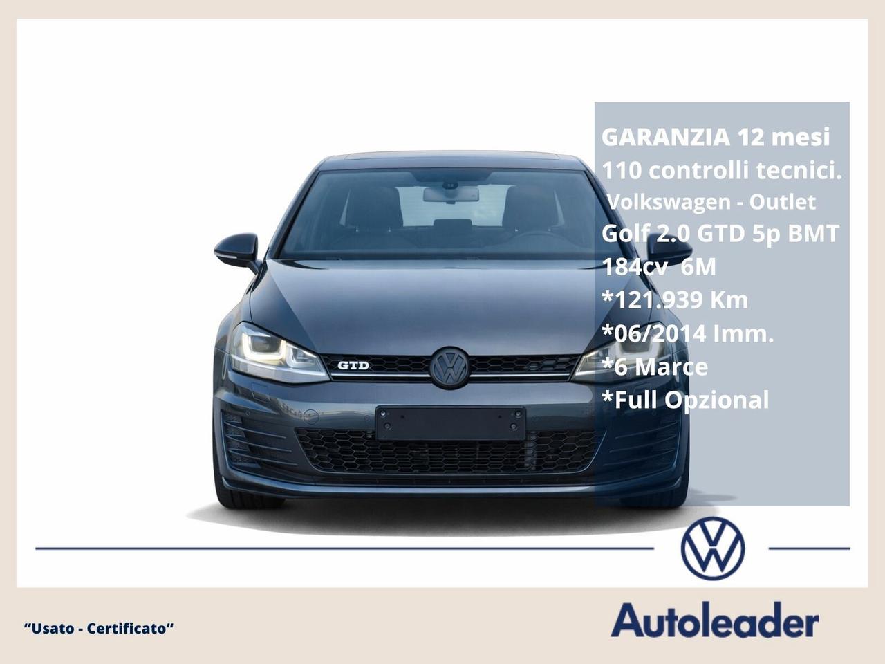 Volkswagen Golf GTD 2.0 TDI 5p. TETTO PELLE