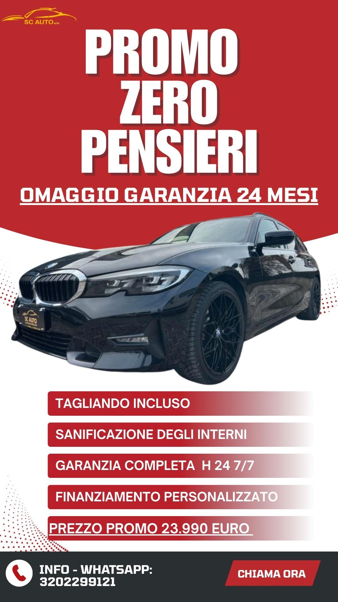 Bmw 330 320d 48V xDrive Touring Sport GANCIO TRAINO - TUA A RATE CON ZERO ANTICIPO