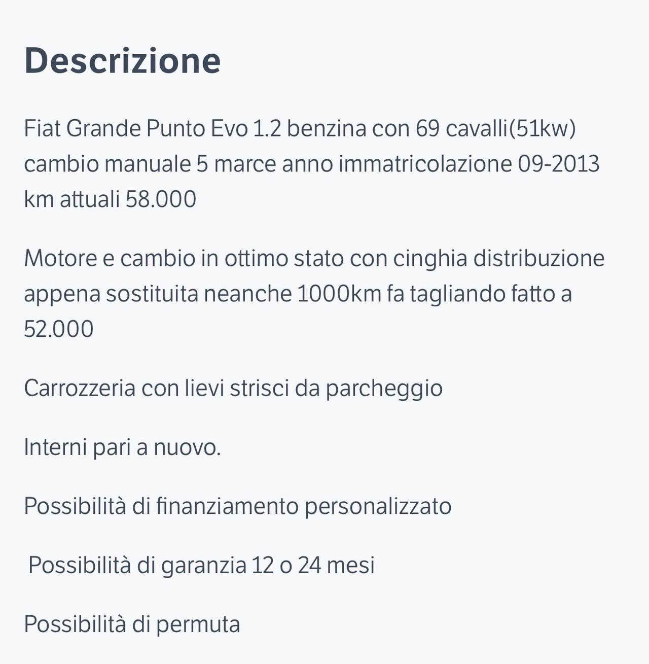 Fiat Grande Punto Evo 50.000km