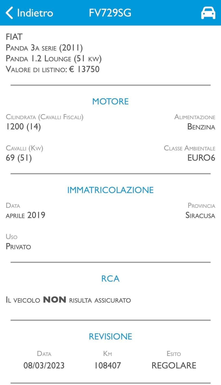 Fiat Panda 1.2 Lounge - PERFETTA IN OGNI SUA PARTE -