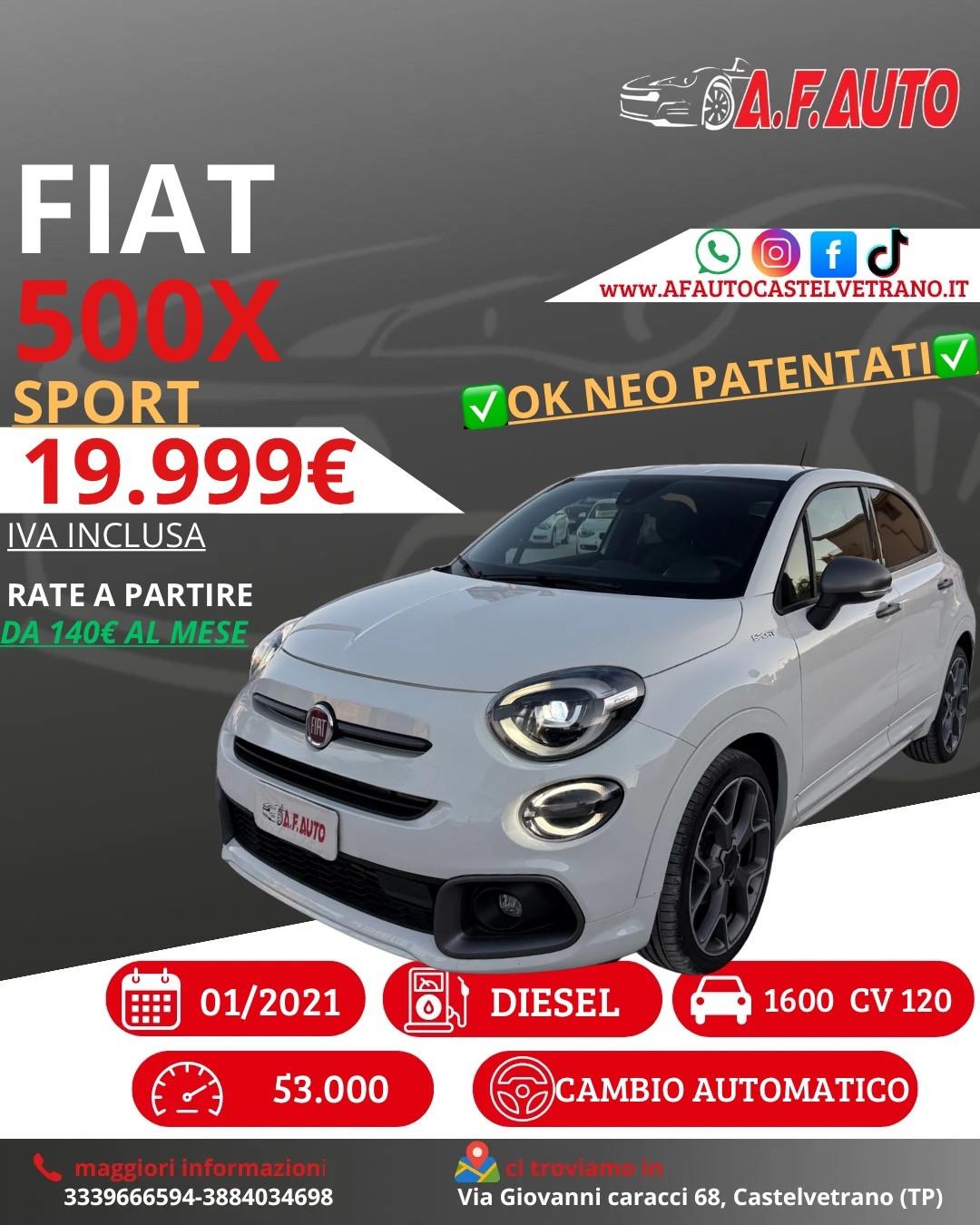 Fiat 500X 1.6 MultiJet 120 CV Sport