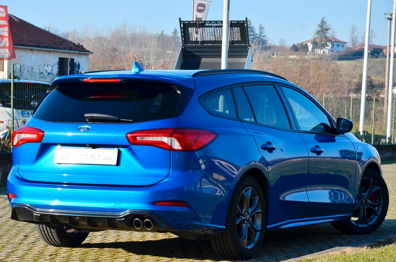 FORD FOCUS SW 1.0 ECOBOOST ST-LINE CO-PILOT 125cv AUTO, PREZZO REALE, SERVICE CERTIFICATI, UFF ITALIANA, EURO 6D, FARI FULL LED, RETROCAMERA, NAVI, PERMUTE