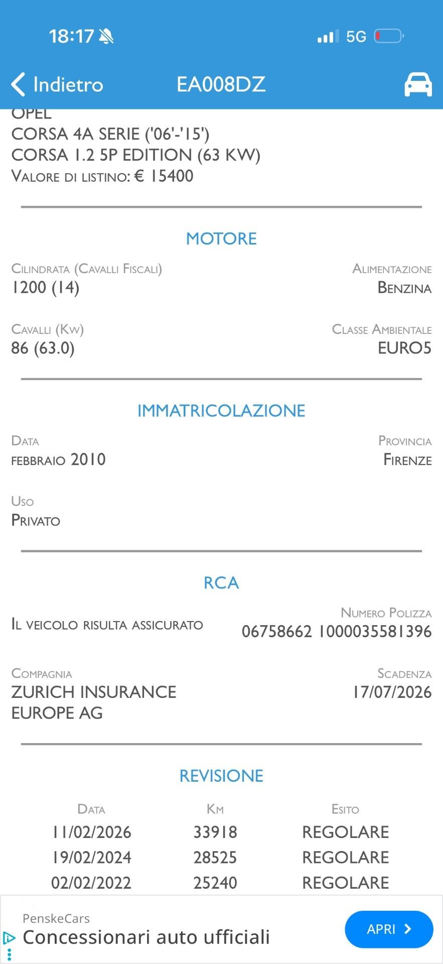 Opel Corsa 1.2 SOLO 36.000KM UNICO PROPRIETARIO!!