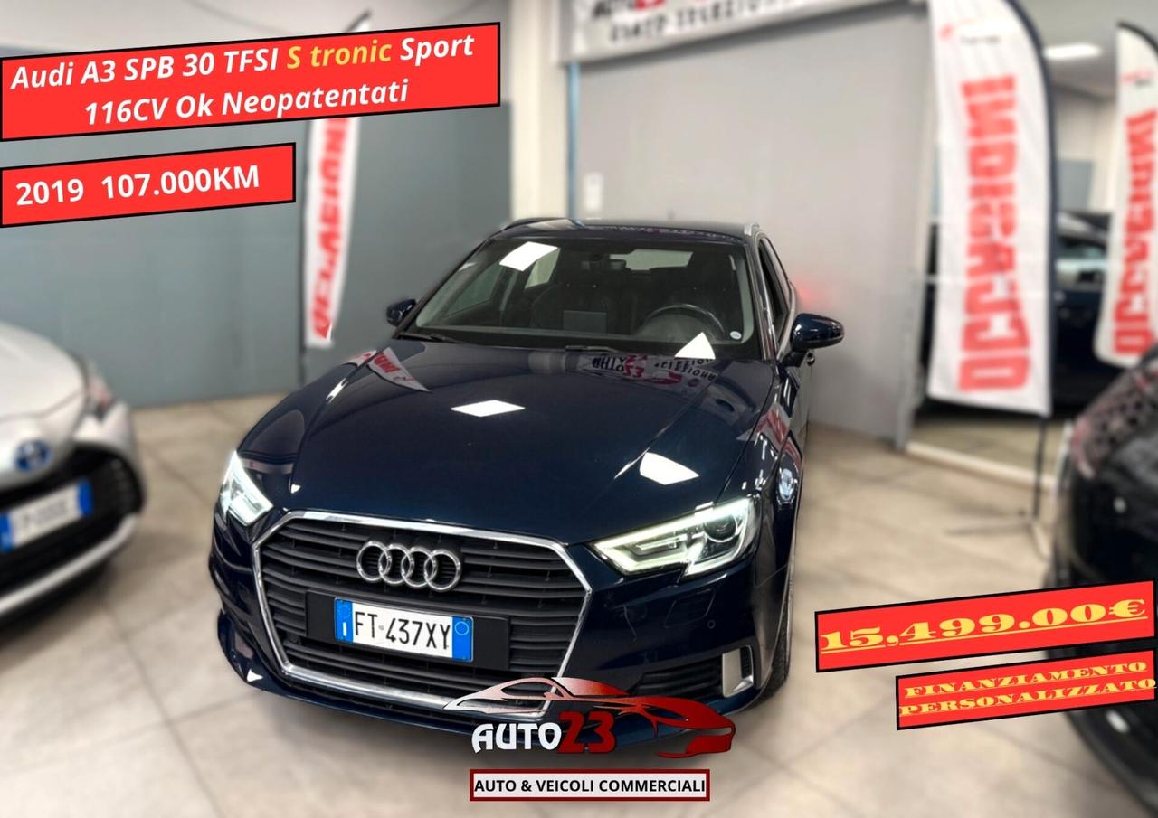 Audi A3 SPB 30 TFSI S tronic Sport 116CV Ok Neopatentati