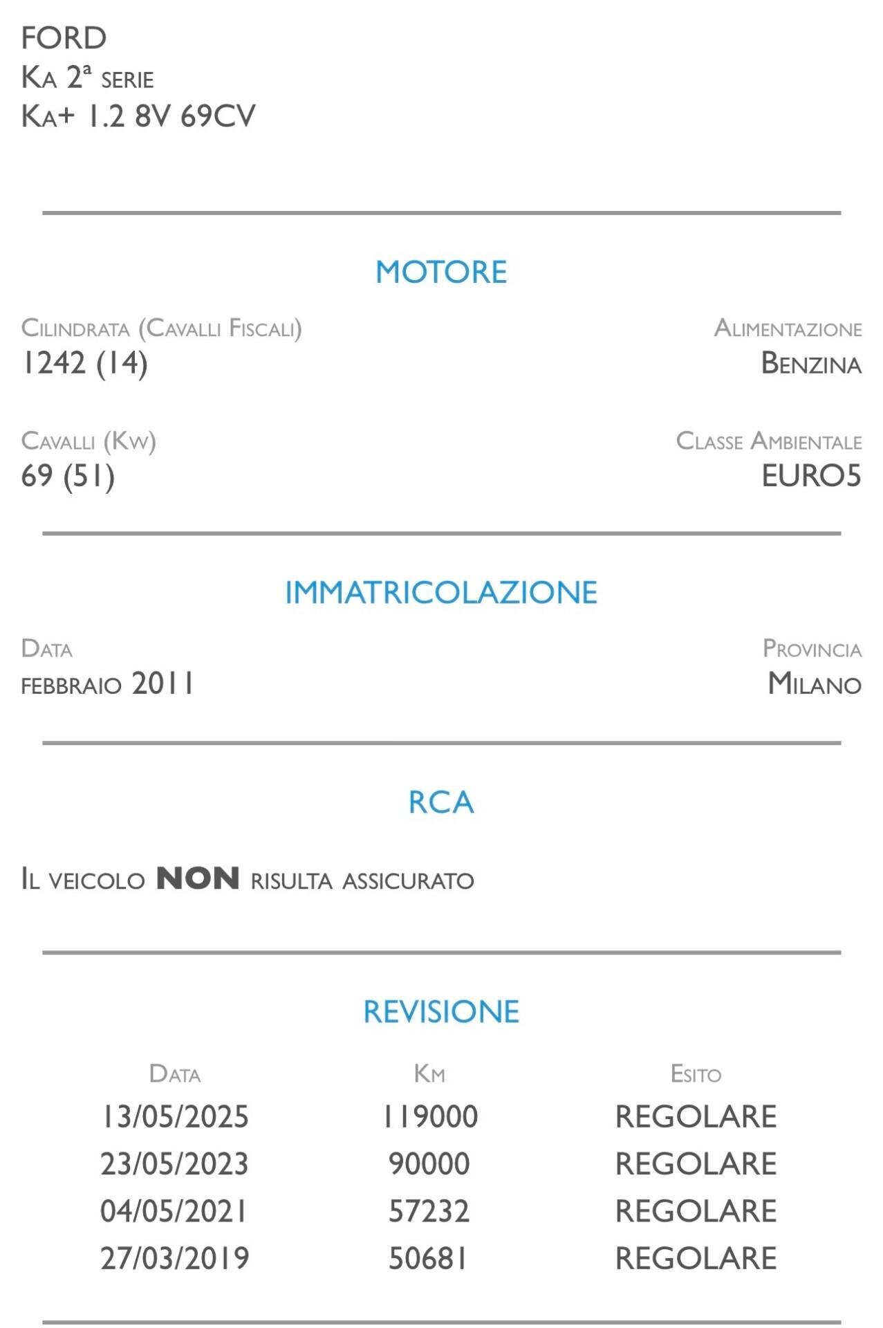 Ford Ka Ka+ 1.2 8V 69CV - IDEAL PER NEOPATENTATI