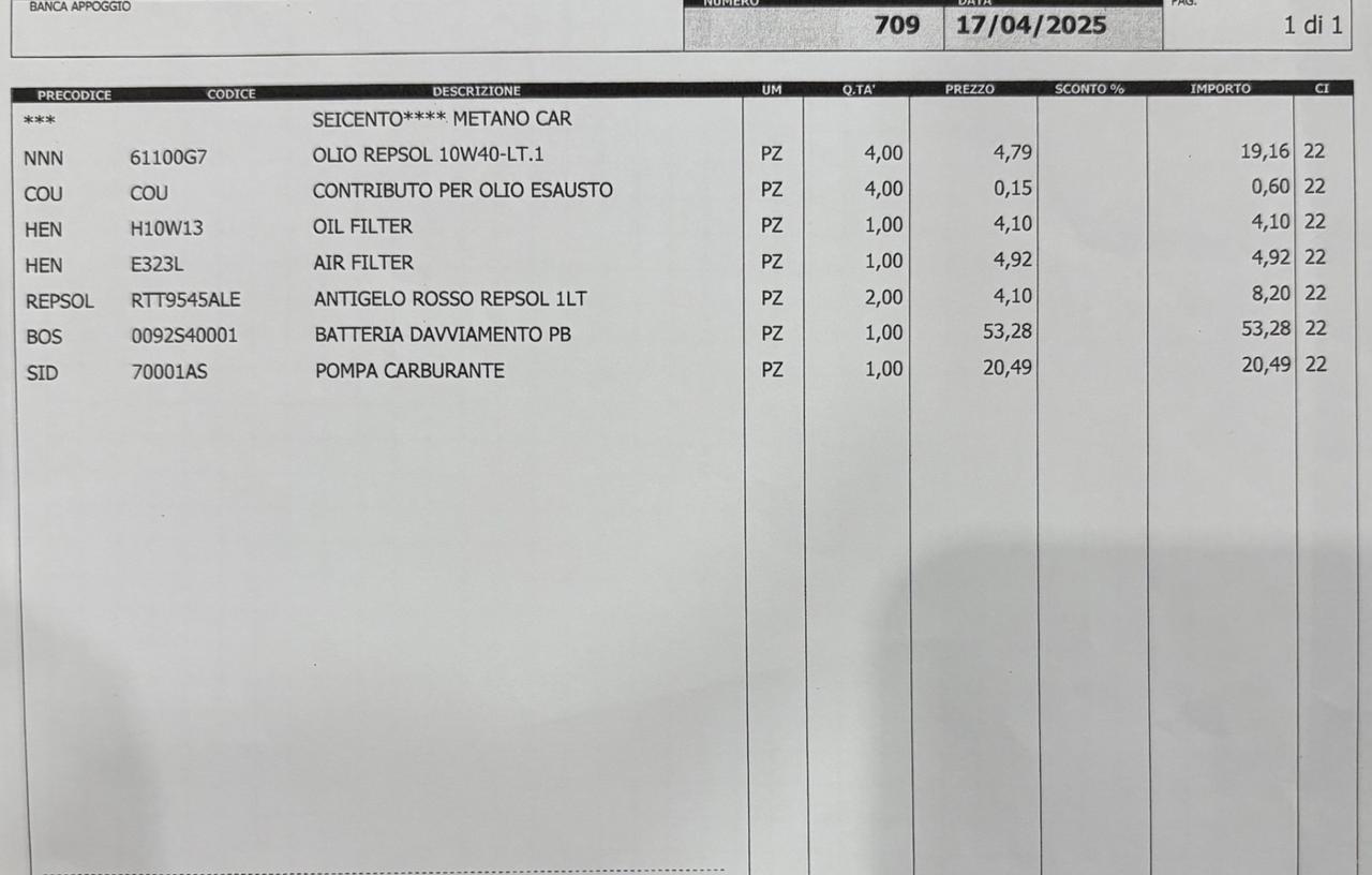 Fiat Seicento 900i cat SX con IDROGUIDA NEO