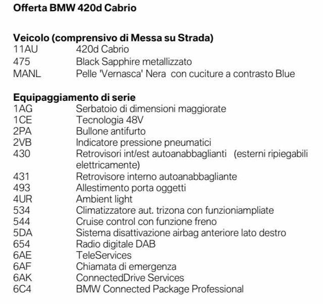 BMW 420 d 48V Cabrio Msport