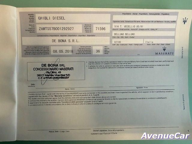 MASERATI Ghibli GRANSPORT TELECAMERA 360° CERCHI DA 20' CARPLAY